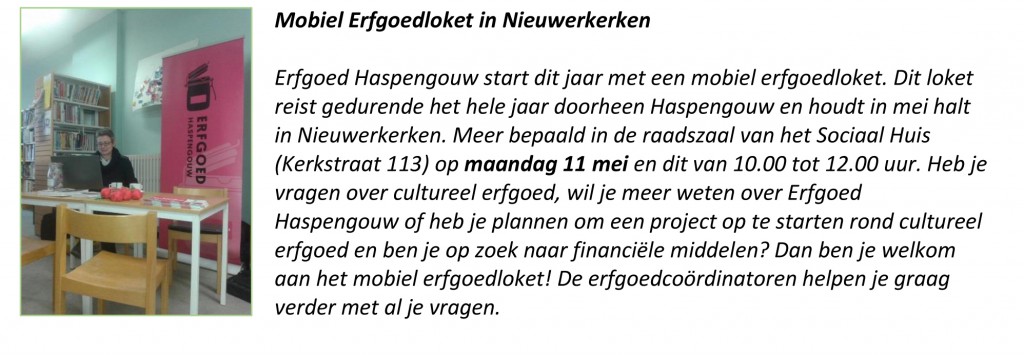 Mobiel Erfgoedloket in Nieuwerkerken